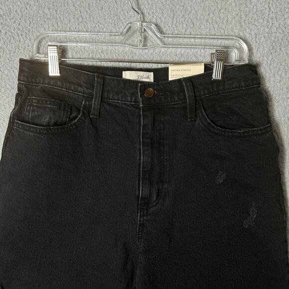 Universal Thread Jeans Womens 12S Short Black Vintage Straight Stretch Jeans NEW - Picture 5 of 16